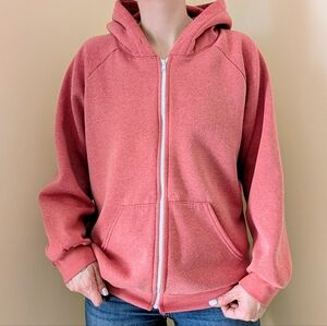 Hill Coral Pink Zip Up Hoodie Large
